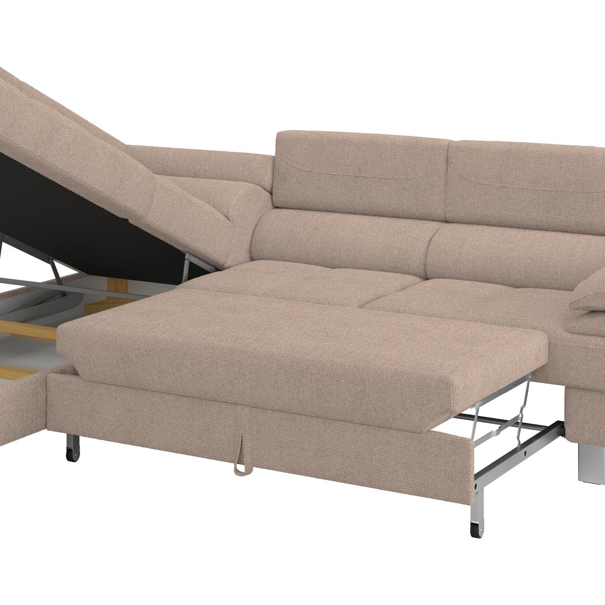 Ecksofa Savona - Beige, MODERN, Textil (230/270cm) - Ondega