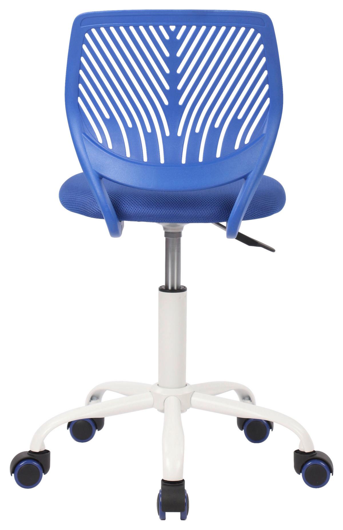 Otočná židle Kira modrá  cca. 40x87x44cm - bílá/modrá, Moderní, kov/dřevo (40/87/44cm) - Mömax