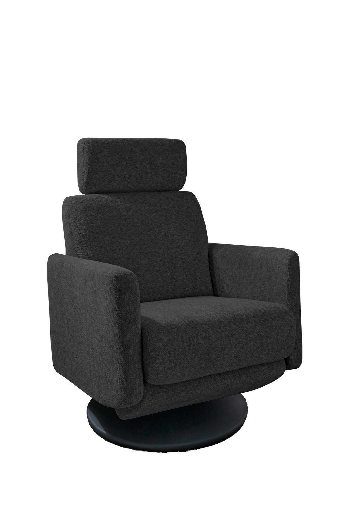 Relaxsessel Centrale T: 87-154 cm, Schwarz - Schwarz, MODERN, Textil (77/105/87-154cm) - Livetastic