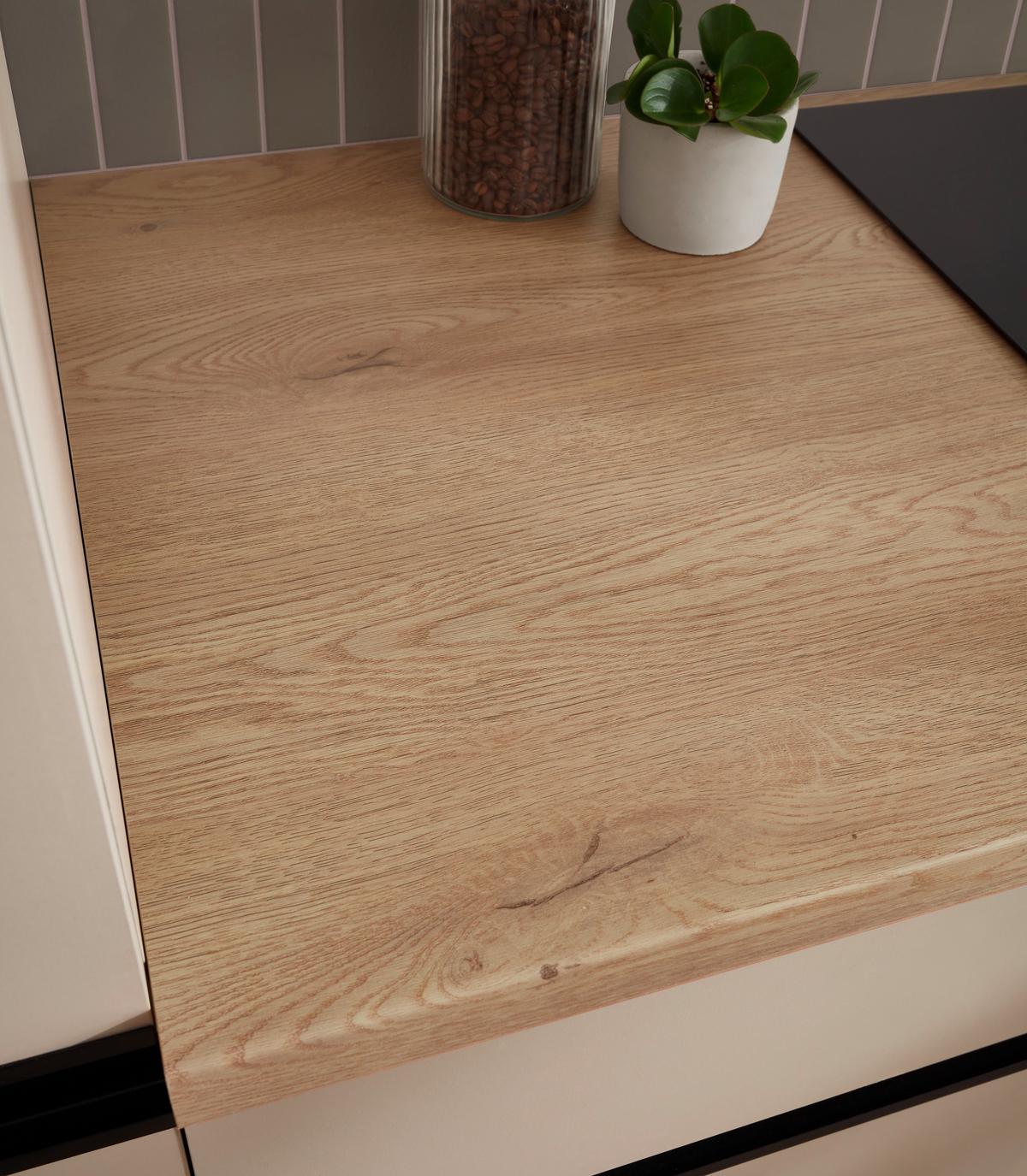 Kuchyňská linka 220 cm, NIZZA - hedvábně šedá/barvy dubu, Trend, kov/kompozitní dřevo (220cm) - P & B