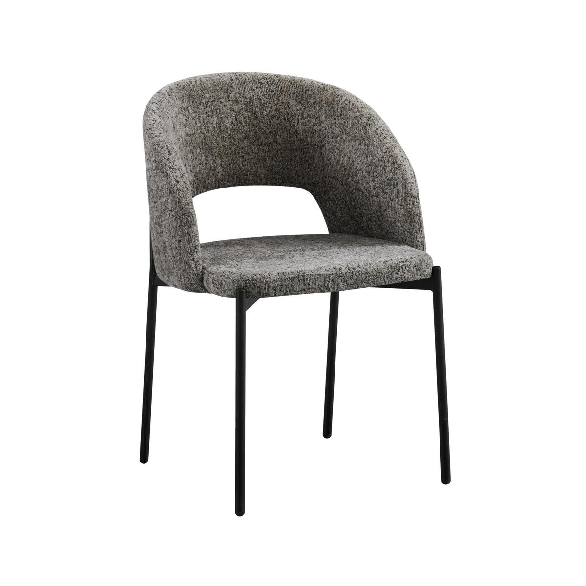 Židle Nadiya lněný vzhled, čalouněné - černá/hnědá, Moderní, kov/dřevo (52/78/56cm) - Bessagi Home