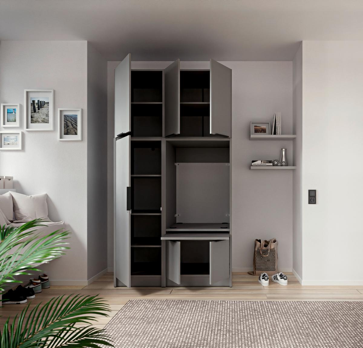 VÍCEÚČELOVÁ SKŘÍŇ TIDY HERO - šedá/černá, Basics, kov/kompozitní dřevo (50/150/68cm) - P & B