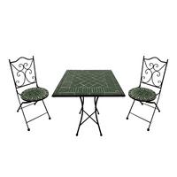 Gartenset Camilla Dunkelgrün - Dunkelgrün/Schwarz, Basics, Keramik/Metall (60/60/75cm) - Ambia Garden
