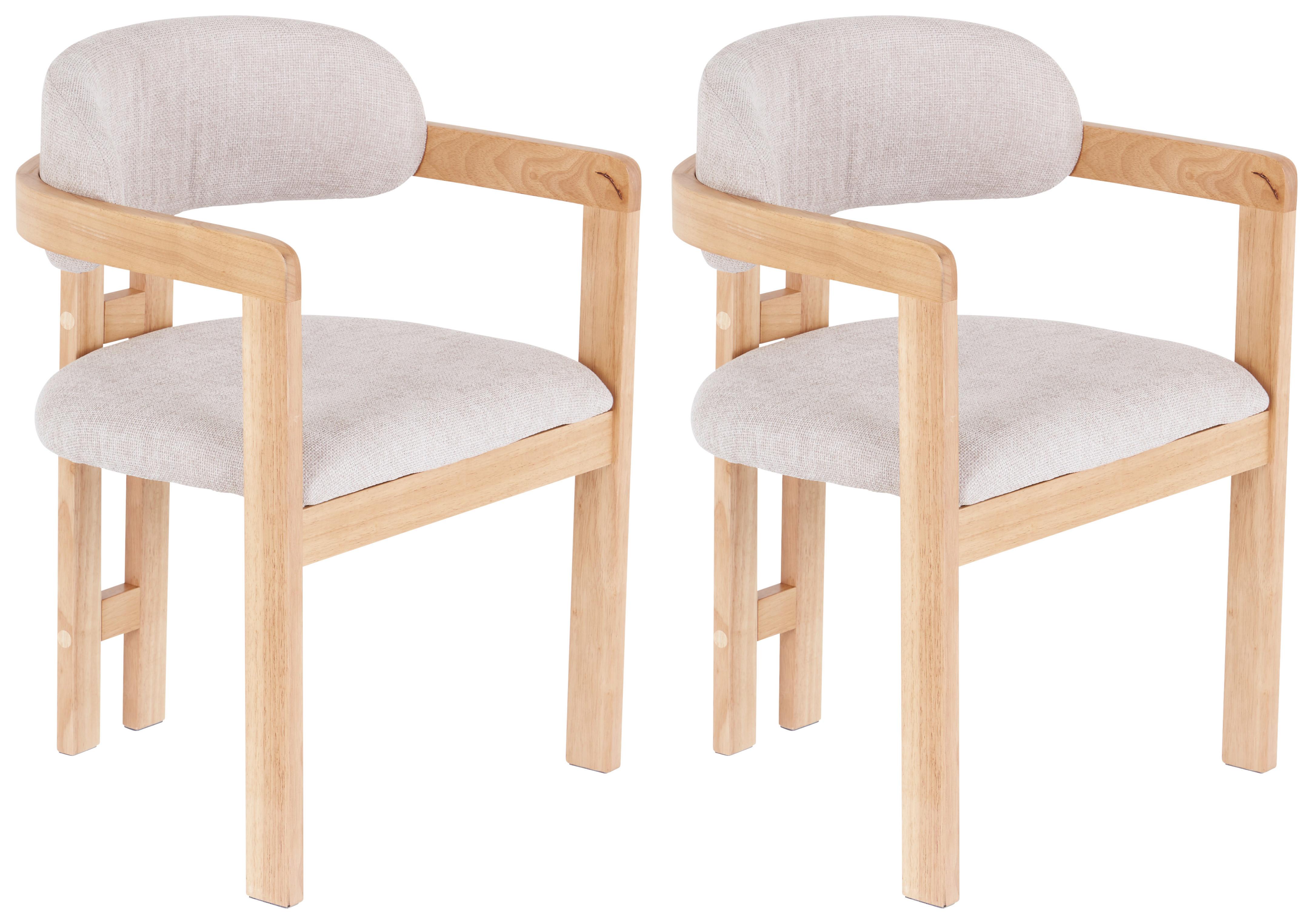 Armlehnstuhl Sally Hellbraun Gepolstert - Hellbraun/Eichefarben, MODERN, Holz/Textil (60/80/52cm) - MID.YOU