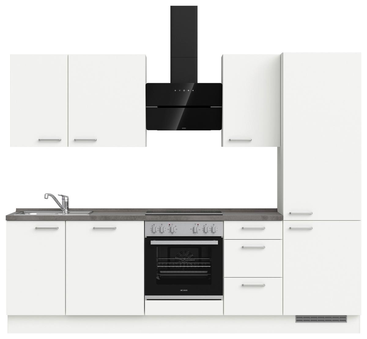 KÜCHENLEERBLOCK TOUCH HIGH - LINE, H6 RECHTS - Weiß/Grau, MODERN, Holzwerkstoff (270cm) - Nobilia