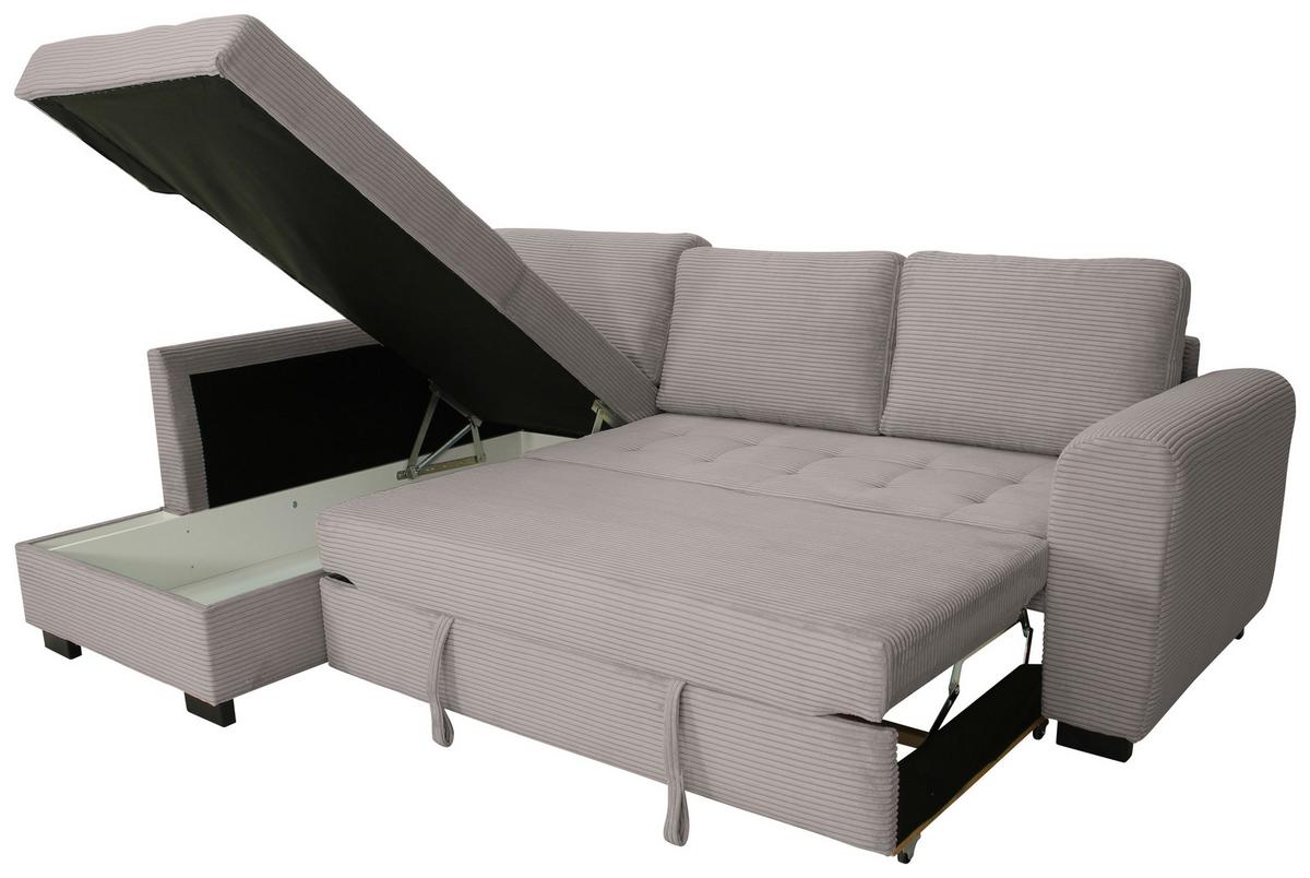 Ecksofa John Graubraun S: 178x239 Cm - Graubraun/Schwarz, Trend, Textil (178/239cm)