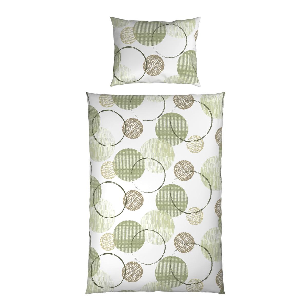 Ágyneműhuzat-garnitúra Sandra - taupe/zöld, Modern, textil - Luca Bessoni