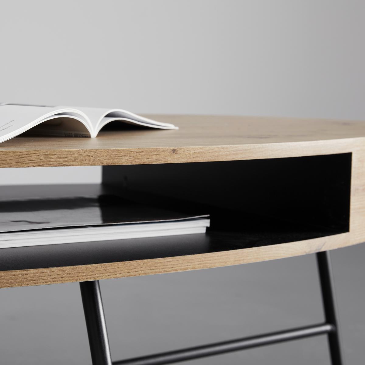 Konferenční stolek EMILIA - černá/barvy dubu, Moderní, kov (120/60/40cm) - Bessagi Home