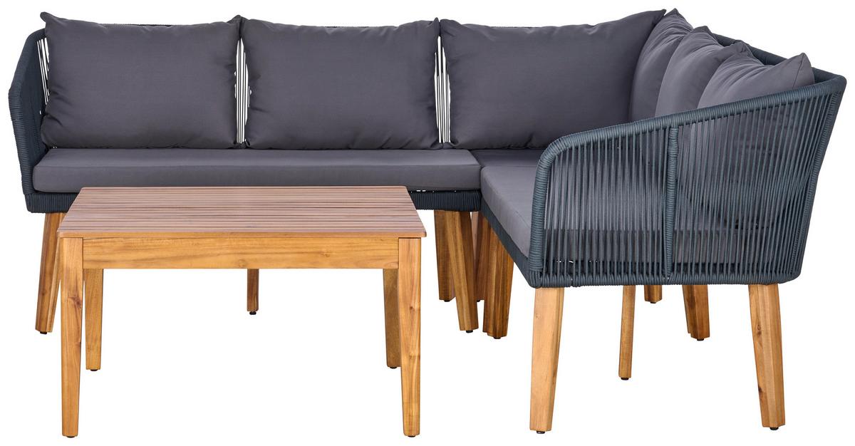 Lounge Garnitúra Trendy - akáciaszínű/antracit, Modern, textil/fa (199/199cm) - Beldano