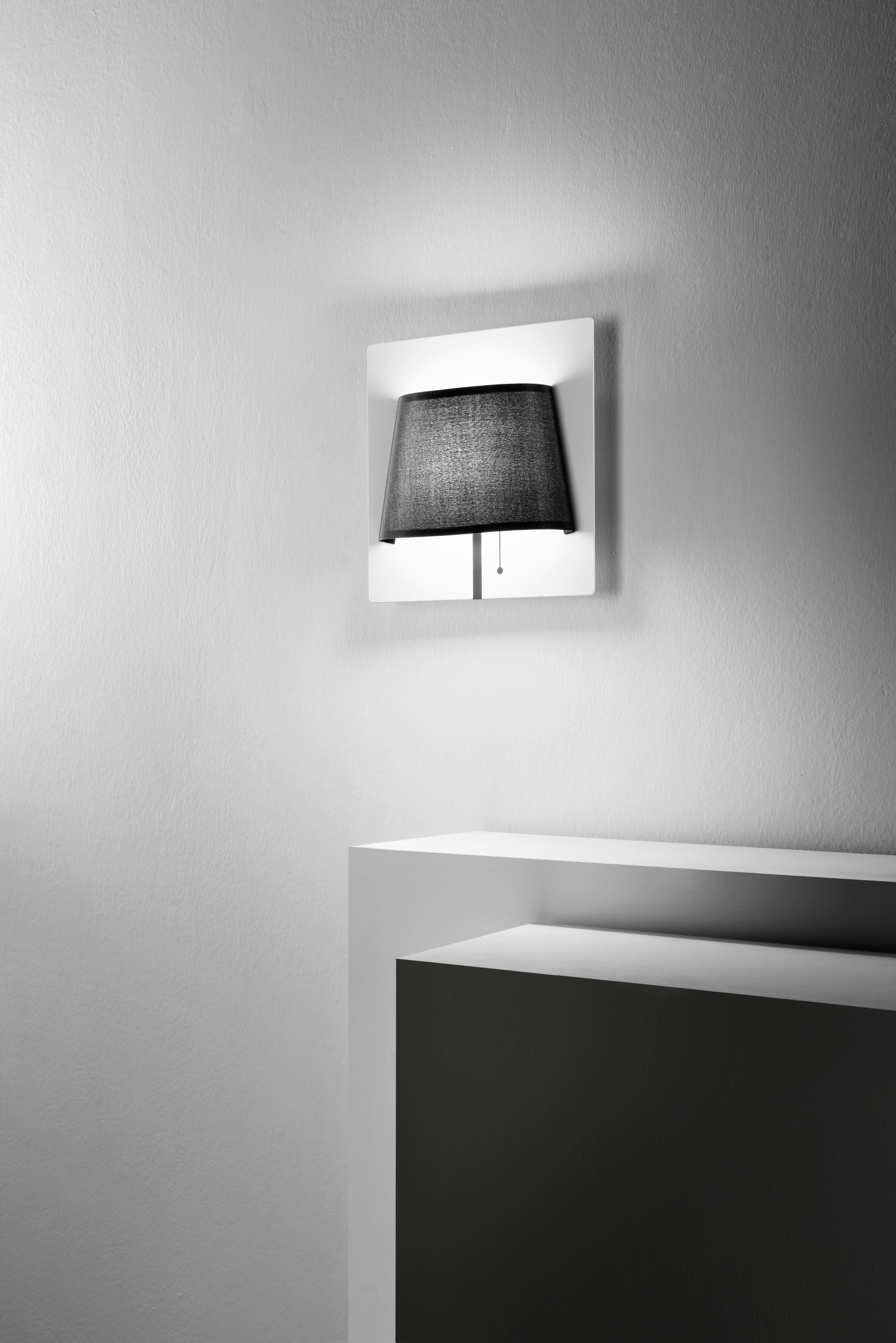 LED-Wandleuchte LED-Wharol-Wb - Schwarz/Weiß, Design, Textil/Metall (8,7/25/25cm)