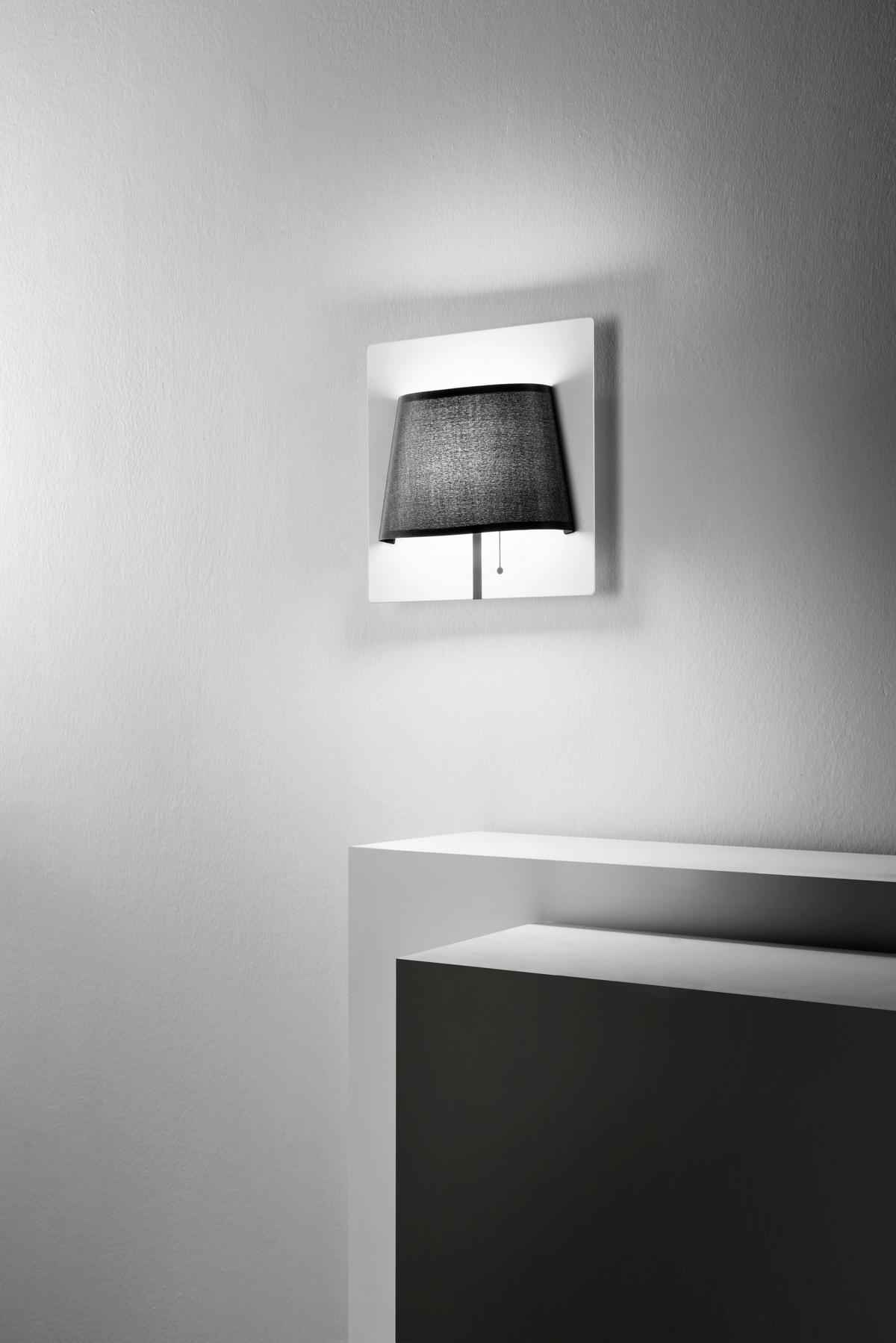 Led-wandleuchte Led-Wharol-Wb - Schwarz/Weiß, Design, Textil/Metall (8,7/25/25cm)