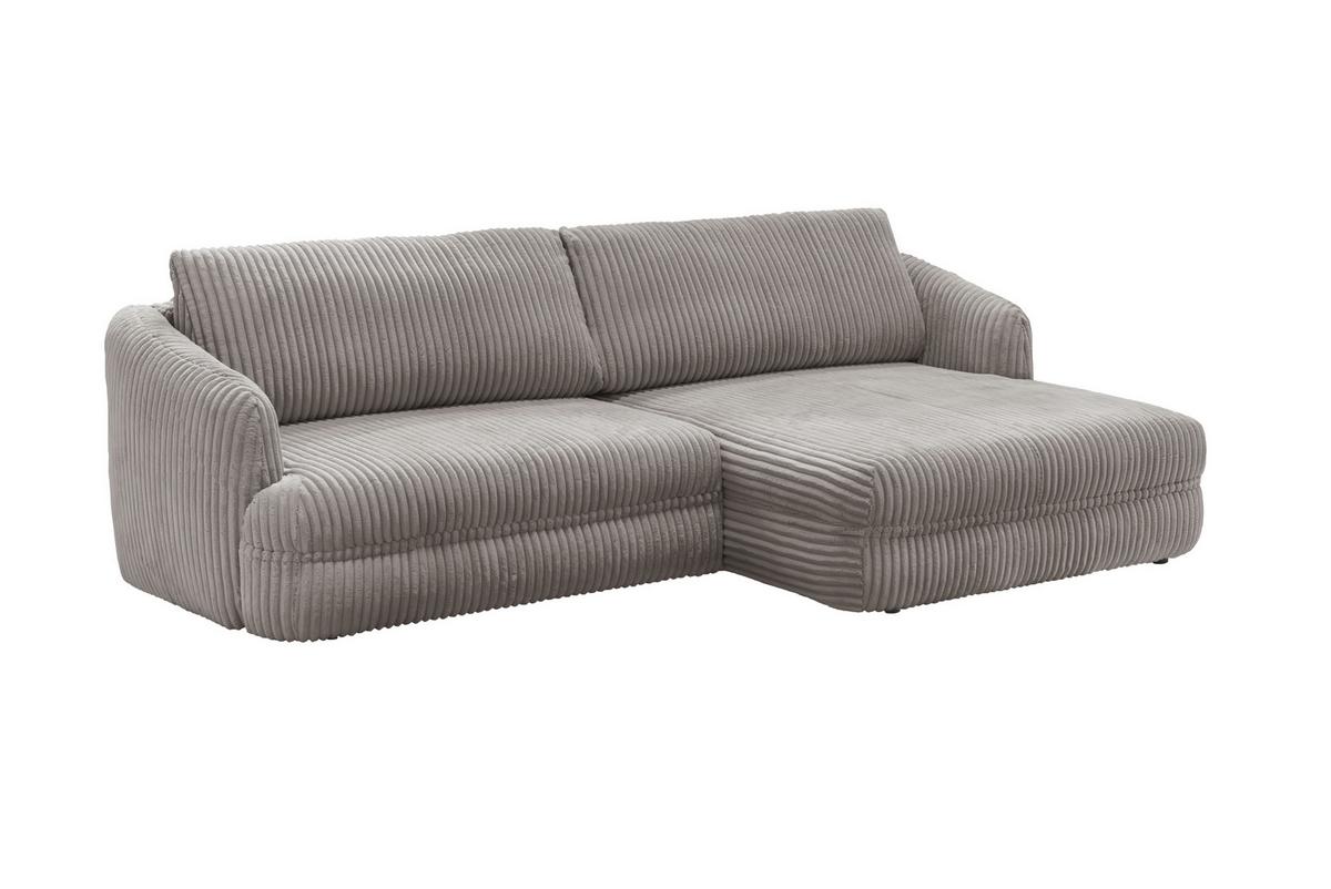 Ecksofa Lush, Taupe Schenkel: 284x161 cm - Taupe/Silberfarben, Design, Textil (284/161cm) - Livetastic