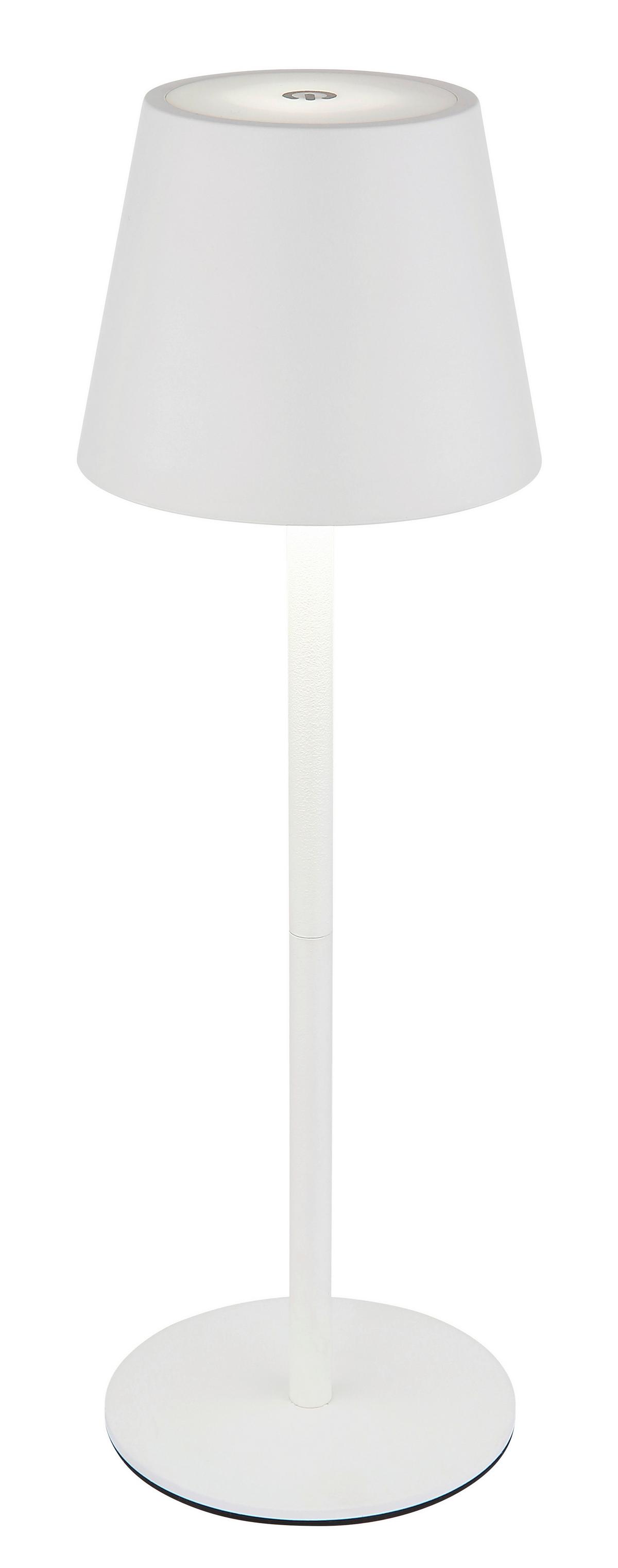 Akku-Tischleuchte 58488w Verschlusslicht - Weiß, Design, Kunststoff/Metall (10,6/36cm) - Globo