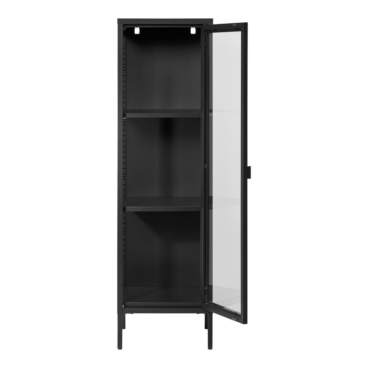 Garderobenpaneel Brisbane Schwarz/Transparent B: 35cm - Transparent/Schwarz, Design, Glas/Metall (35/140/40cm) - MID.YOU