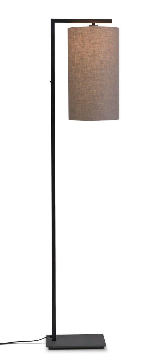 Stehlampe Boston Schwarz/ Dunkelbeige 1-Flammig - Beige/Schwarz, Basics, Textil/Metall (35/160cm) - It's about Romi
