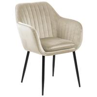 Židle s područkami EMILIA béžová - černá/pískové barvy, Trend, kov/textil (57/83/61cm) - MID.YOU