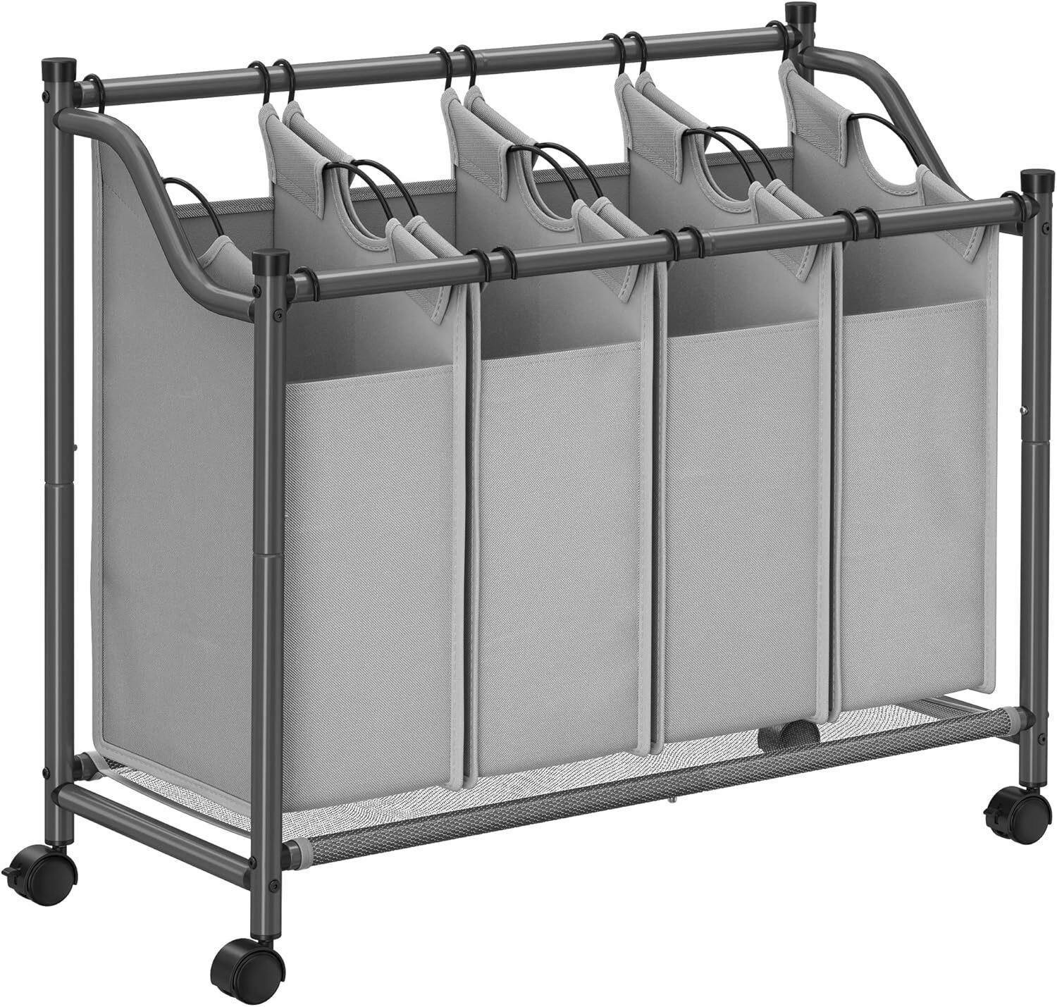 Wäschesammler Grau B: 87,5 Cm - Eschefarben/Grau, Basics, Textil/Metall (87,5/81/38,5cm)
