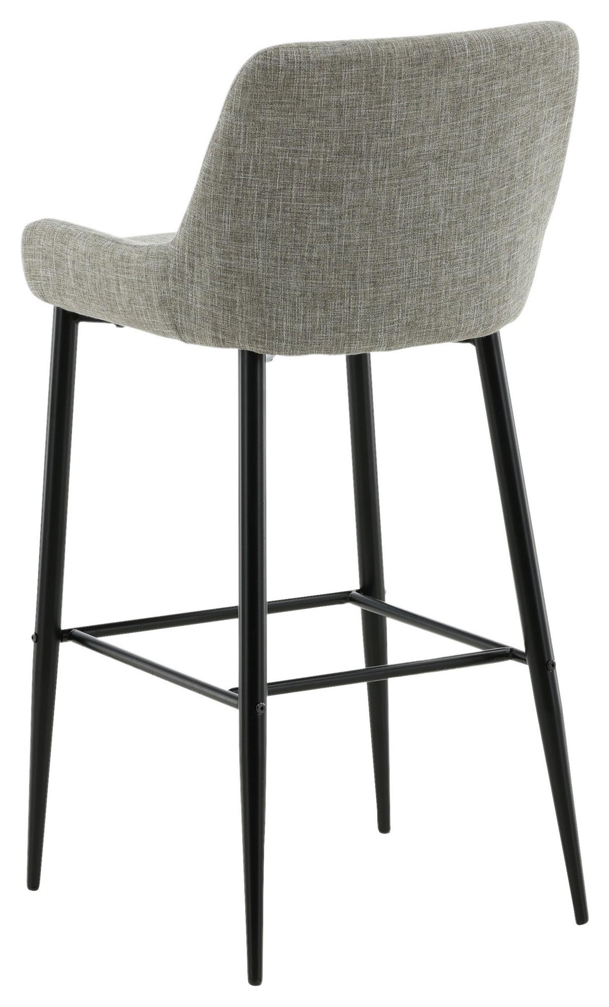 Barhocker-set Plaza Schwarz/beige B: 48 Cm - Beige/Schwarz, Design, Textil/Metall (48/105/57cm) - Livetastic