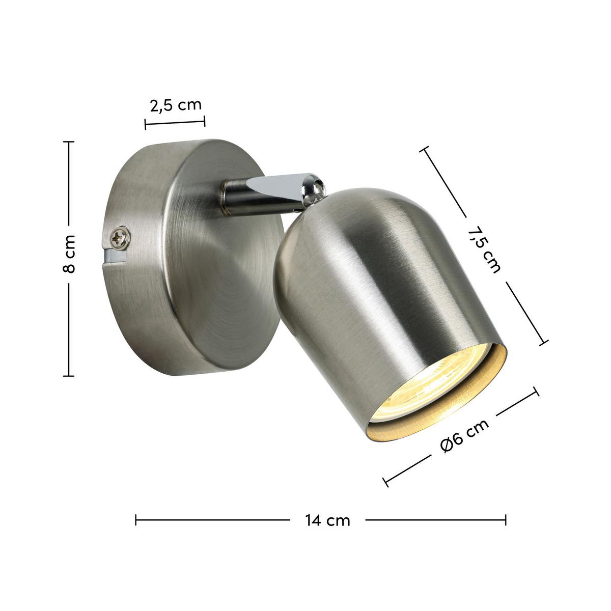 BODOVÉ SVÍTIDLO ERNESTINE - barvy chromu/barvy niklu, Romantický / Rustikální, kov/plast (14/8/7,5cm) - Mömax