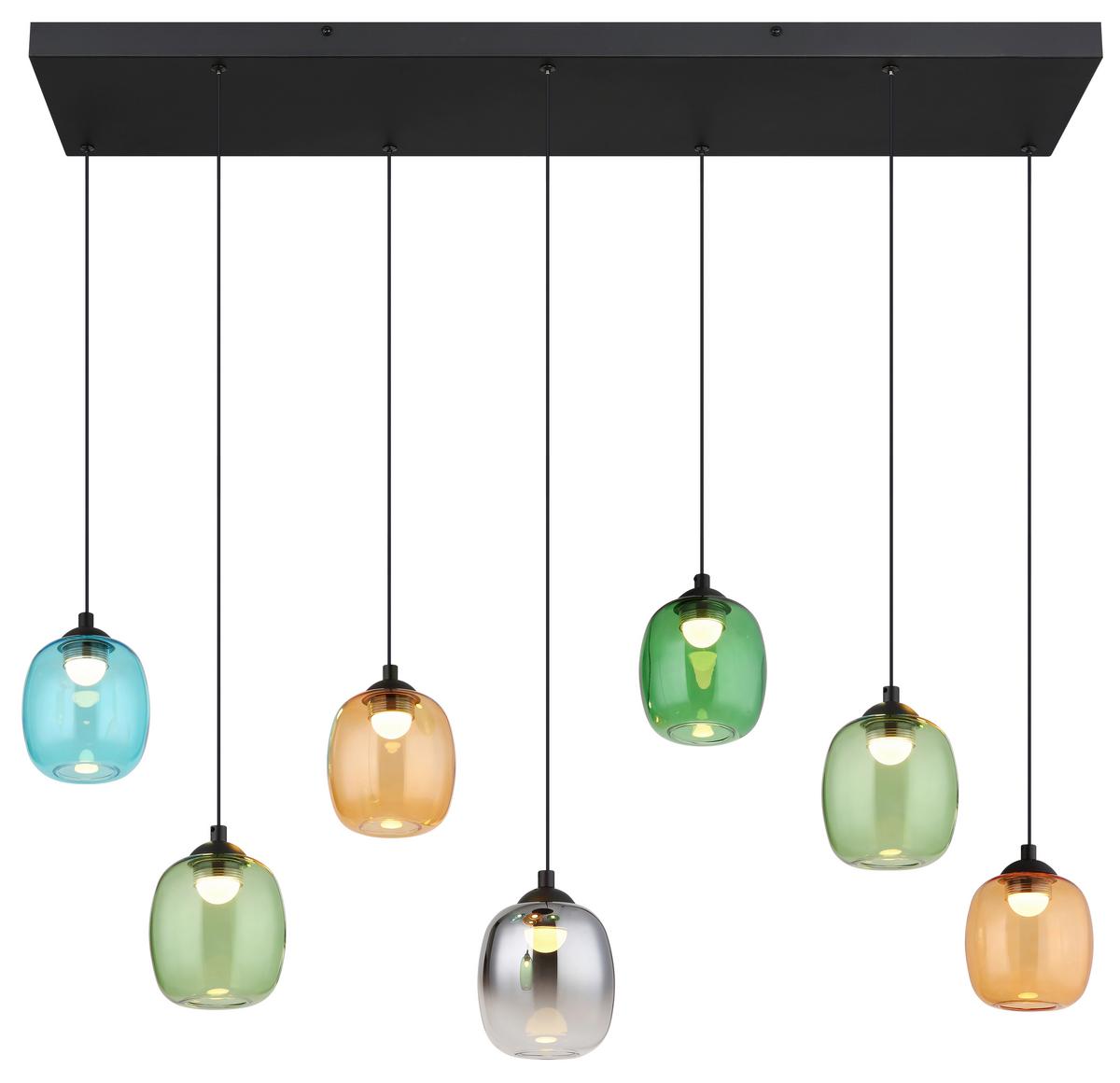 Hochvoltleuchte inkl. 1x LED Farbglas, ca. 102x32x150 cm - Blau/Dunkelgrün, LIFESTYLE, Glas/Kunststoff (102/32/150cm)