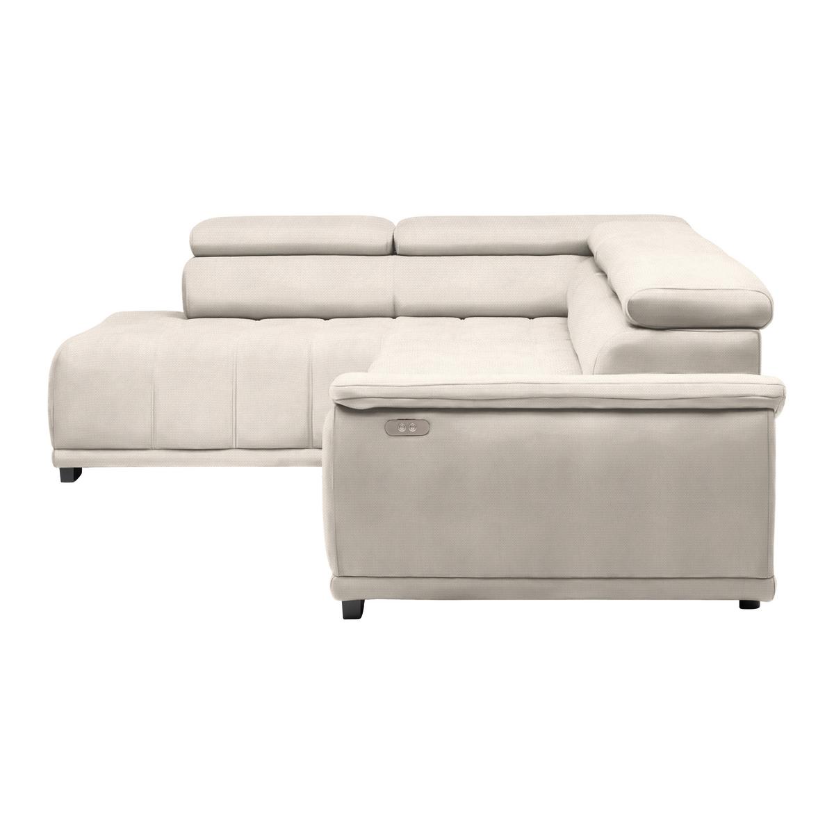 Rohová sedačka GRINALDI, levá, perleťová - černá/perleť, Moderní, textil/plast (206/283cm) - Premium Living