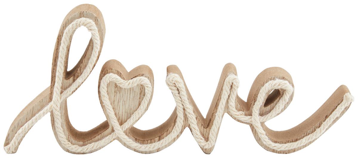 Dekobuchstaben Sonny - Braun/Weiß, MODERN, Holz/Textil (22/9,5/2cm) - Luca Bessoni