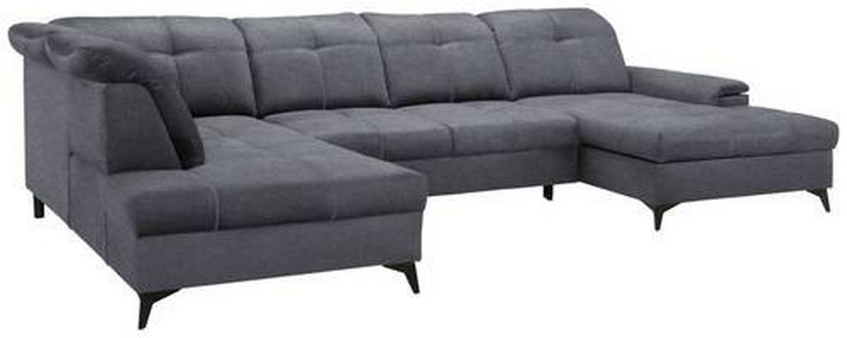 Rohová sedačka U SIERRA, levá, tmavě šedá CLOUD - tmavě šedá, Moderní, kov/textil (230/364/181cm) - Mömax