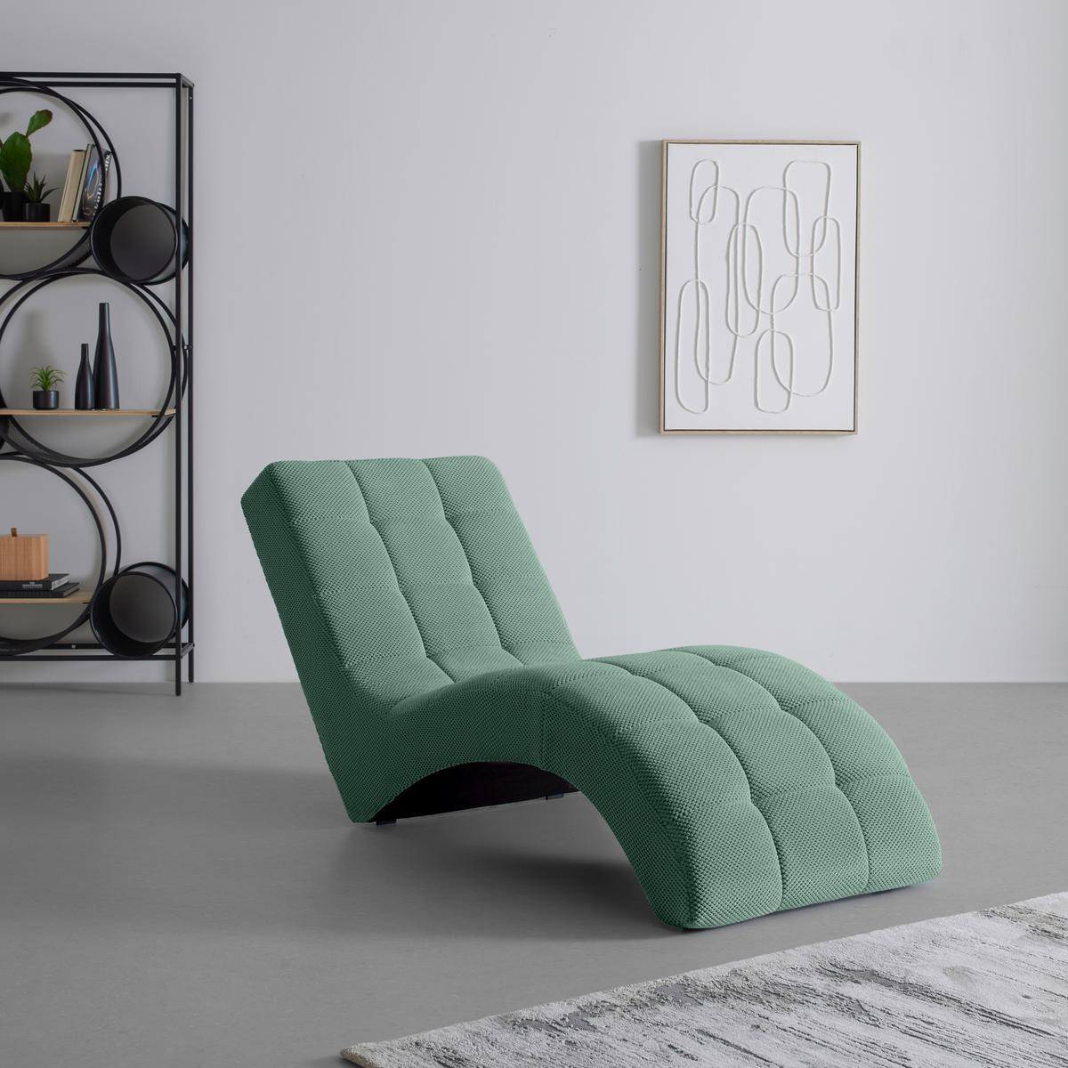 Relaxačné ležadlo LAVANDA, tyrkysová, max. 120 kg - čierna/tyrkysová, Modern, textil/plast (68/80/167cm) - Mömax