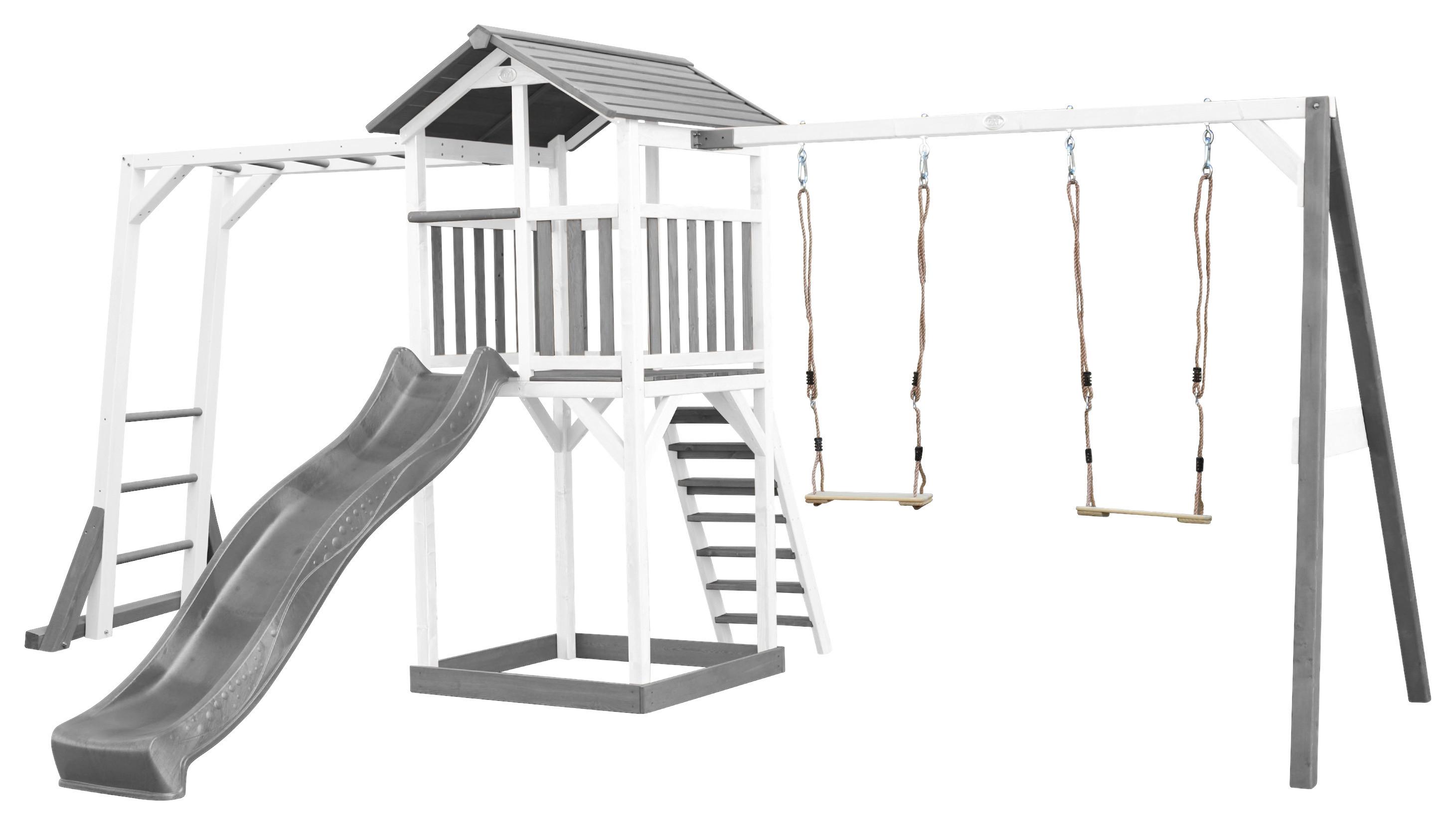 Spielturm A025.132.82 - Weiß/Grau, KONVENTIONELL, Holz (29,5/9,5/218cm) - Ambia Garden