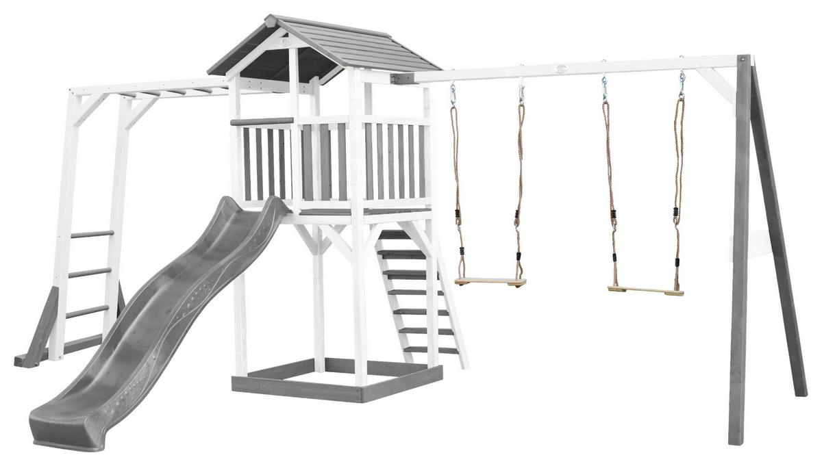 Spielturm A025.132.82 - Weiß/Grau, KONVENTIONELL, Holz (29,5/9,5/218cm) - Ambia Garden