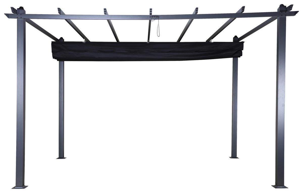 Pergola Lazio - Schwarz, KONVENTIONELL, Textil/Metall (395/245/295cm) - Gardenson