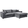 Ecksofa Funny S Rechts Dunkelgrau S: 265x180 cm - Dunkelgrau/Schwarz, Basics, Textil (265/180cm) - Livetastic