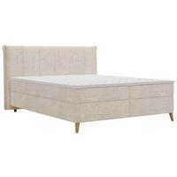 Americká posteľ VELORIA béžová - sivá/prírodná farba, Konventionell, drevo/textil (160/200cm) - Mömax