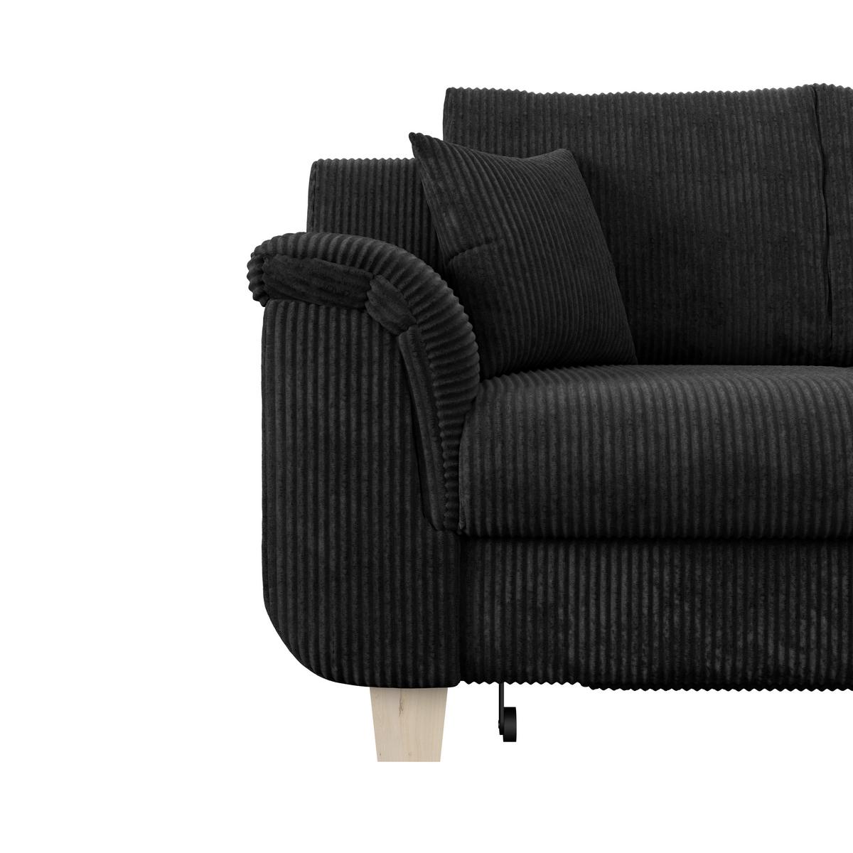 Rohová sedacia súprava ALEX, tmavosivý menčester - prírodná farba/tmavosivá, Modern, textil/plast (246/88cm)