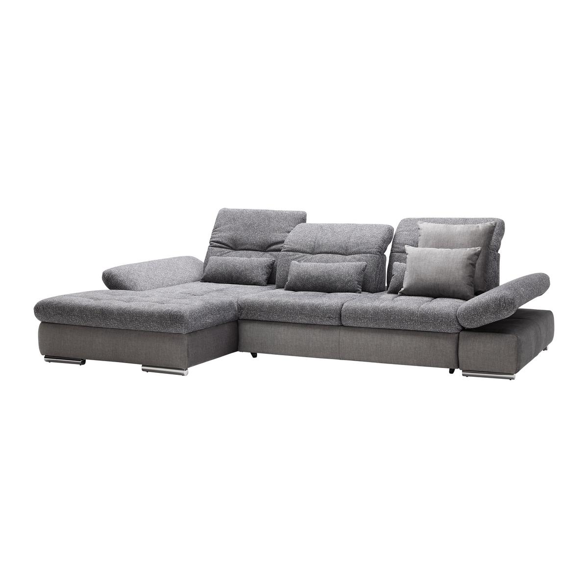 Rohová sedačka SANFINO, ľavá, grafitová / sivá - sivá/grafitová, Konventionell, kov/drevo (199/79-96/305cm) - Premium Living