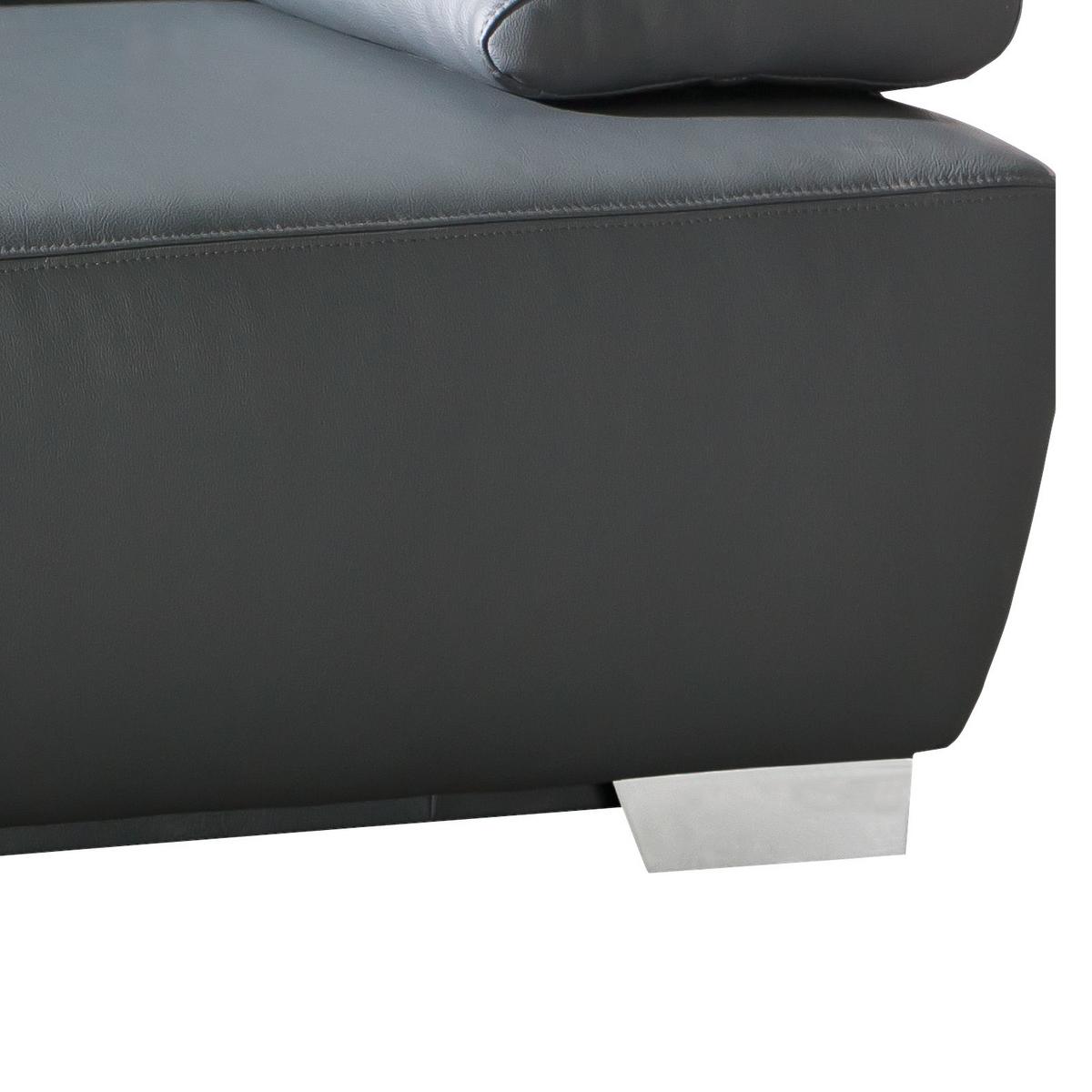2-sitzer-sofa Mit Schlaffunkt. + Nikita Anthrazit Leder - Chromfarben/Anthrazit, KONVENTIONELL, Leder (195/85/90cm) - Livetastic