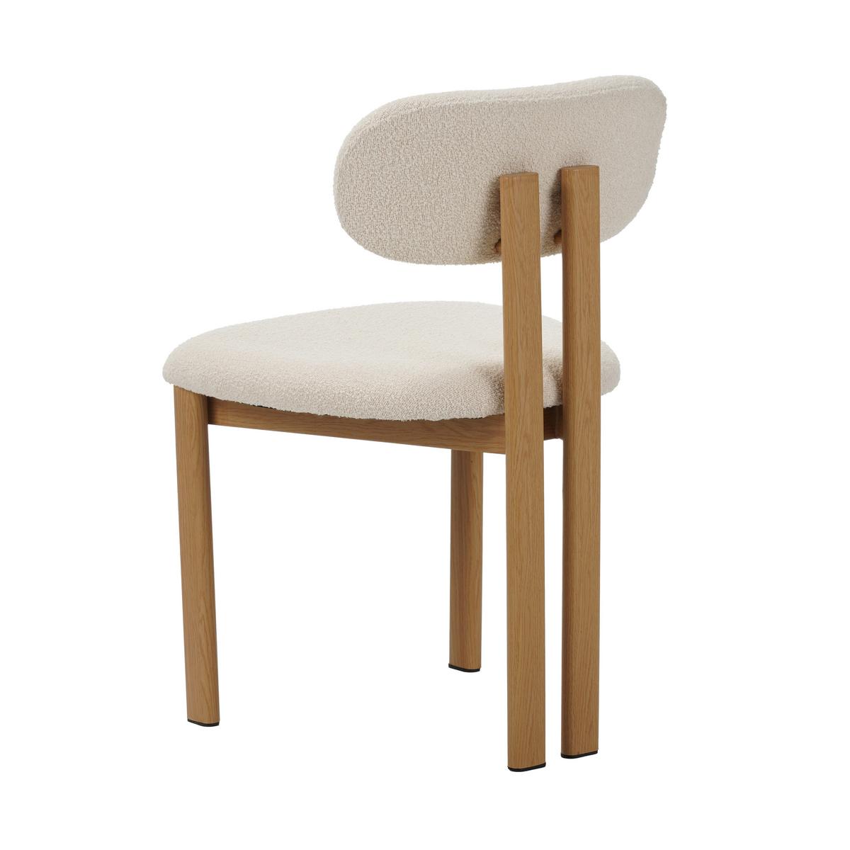 STUHL-SET Miyo Elfenbein B: 50cm - Elfenbein/Eichefarben, MODERN, Textil/Metall (50/80/52cm) - Livetastic