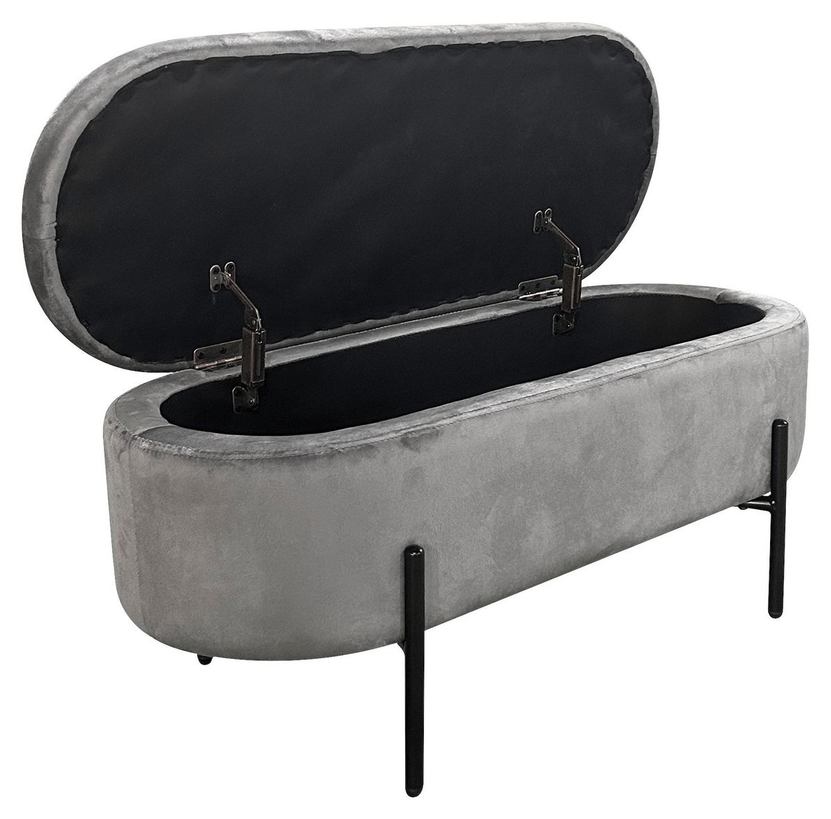 Sitzbank Nova Schwarz, Grau B: 95 cm - Schwarz/Grau, Design, Textil/Metall (95/42/37,5cm) - MID.YOU