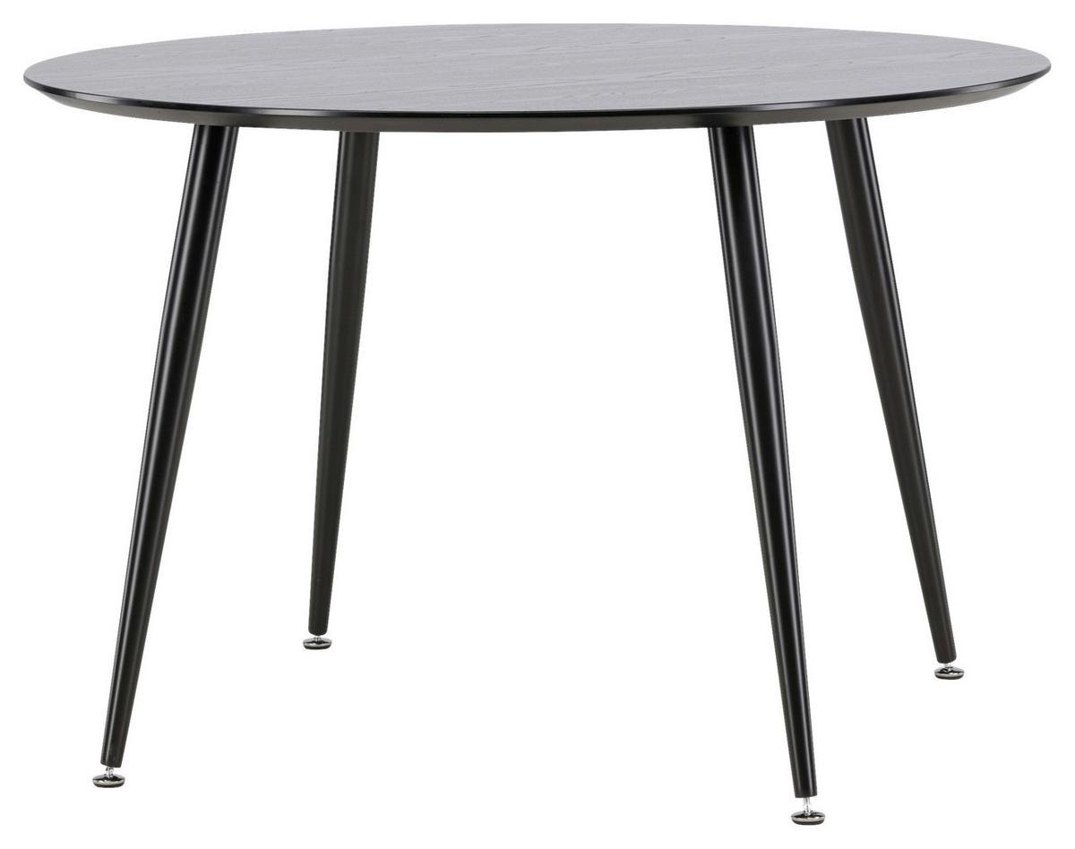 Esstisch Dipp - Schwarz, Design, Holzwerkstoff/Metall (115/115/75cm) - Livetastic
