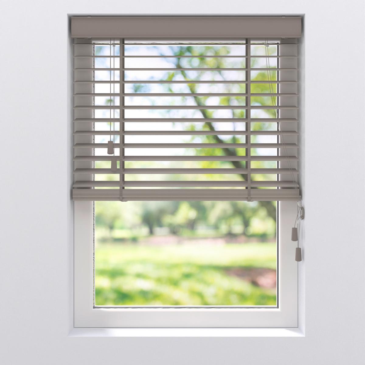 Jalousie Venetian 75x130 Cm Mit Schnürzug - Grau, Natur, Holz (75/130cm)