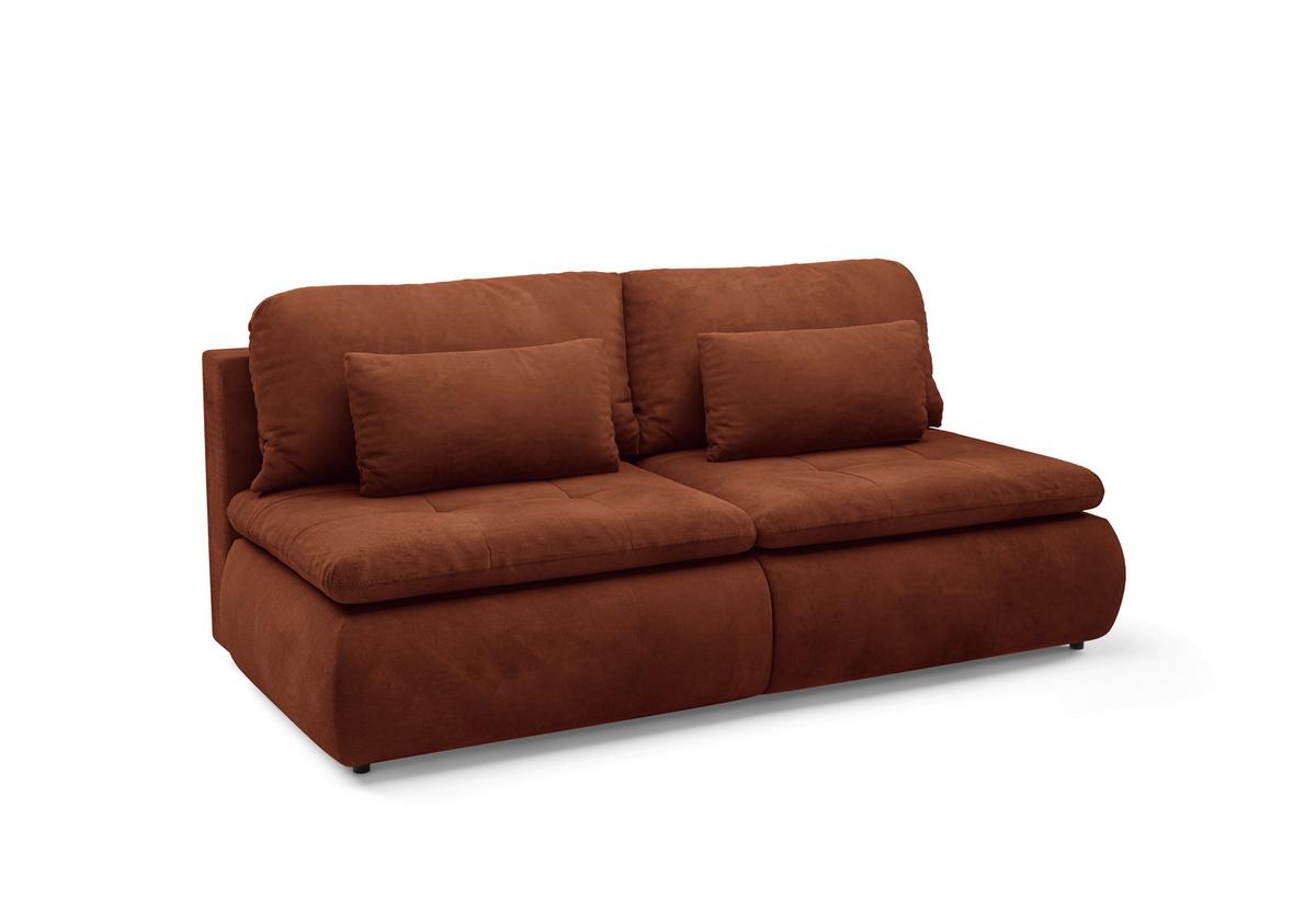 Schlafsofa Mystic Rostfareben B: 220cm - Rostfarben/Schwarz, Design, Textil (220/94/114cm) - Livetastic