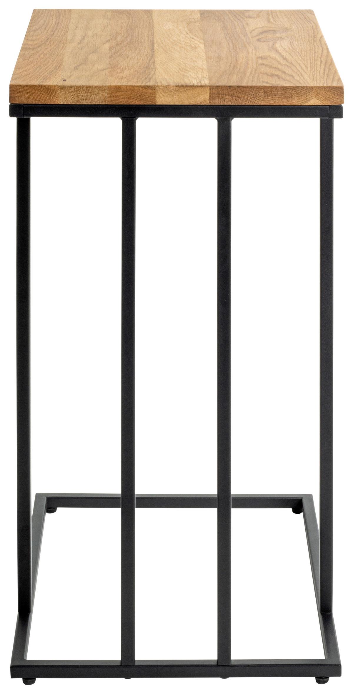 Beistelltisch Rubi 2 Eiche, B: 35 Cm - Eichefarben/Schwarz, Trend, Holz/Metall (35/68/46cm)