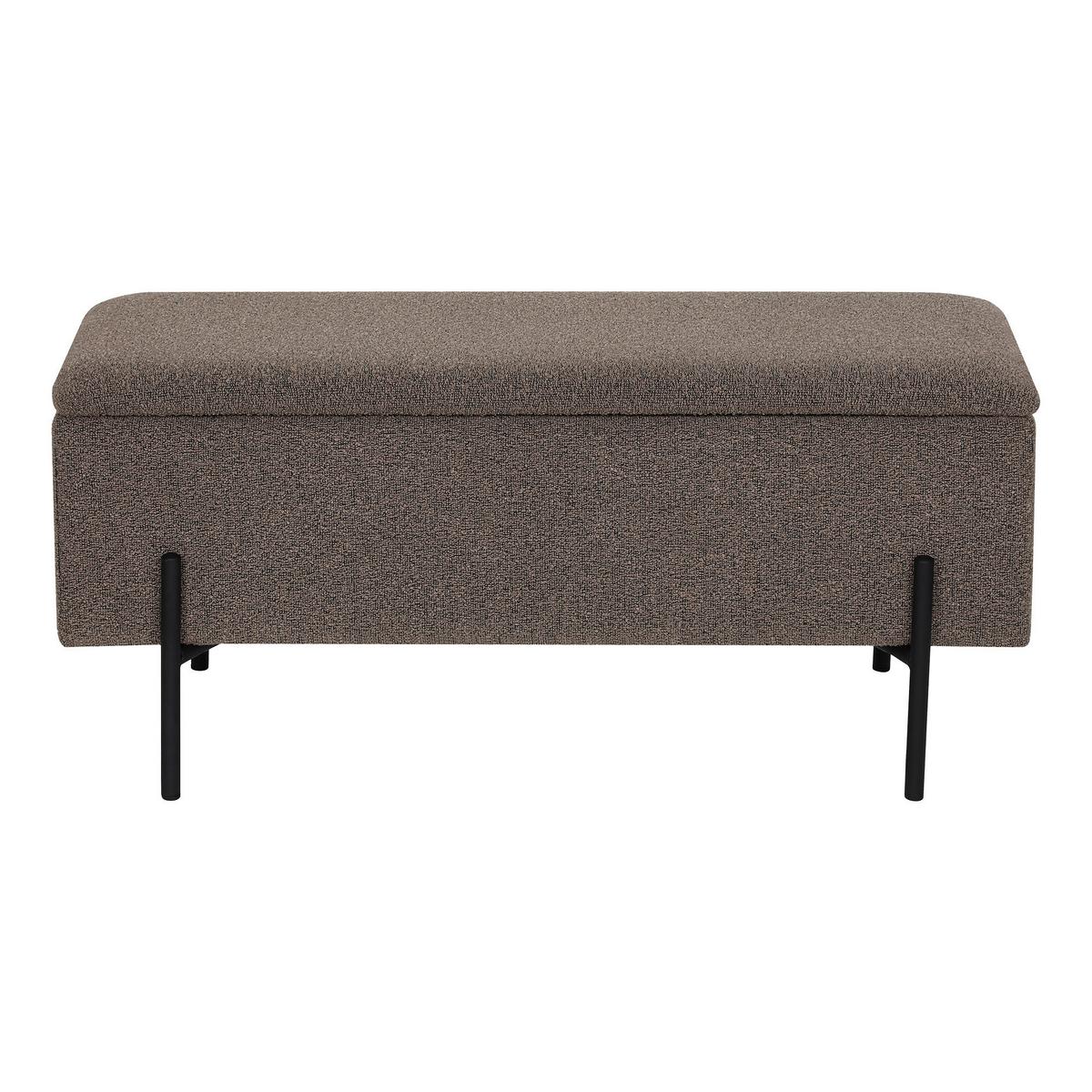 TRUHENBANK Watford Braun B: 95cm - Schwarz/Braun, Design, Holzwerkstoff/Textil (95/43/36,5cm) - MID.YOU