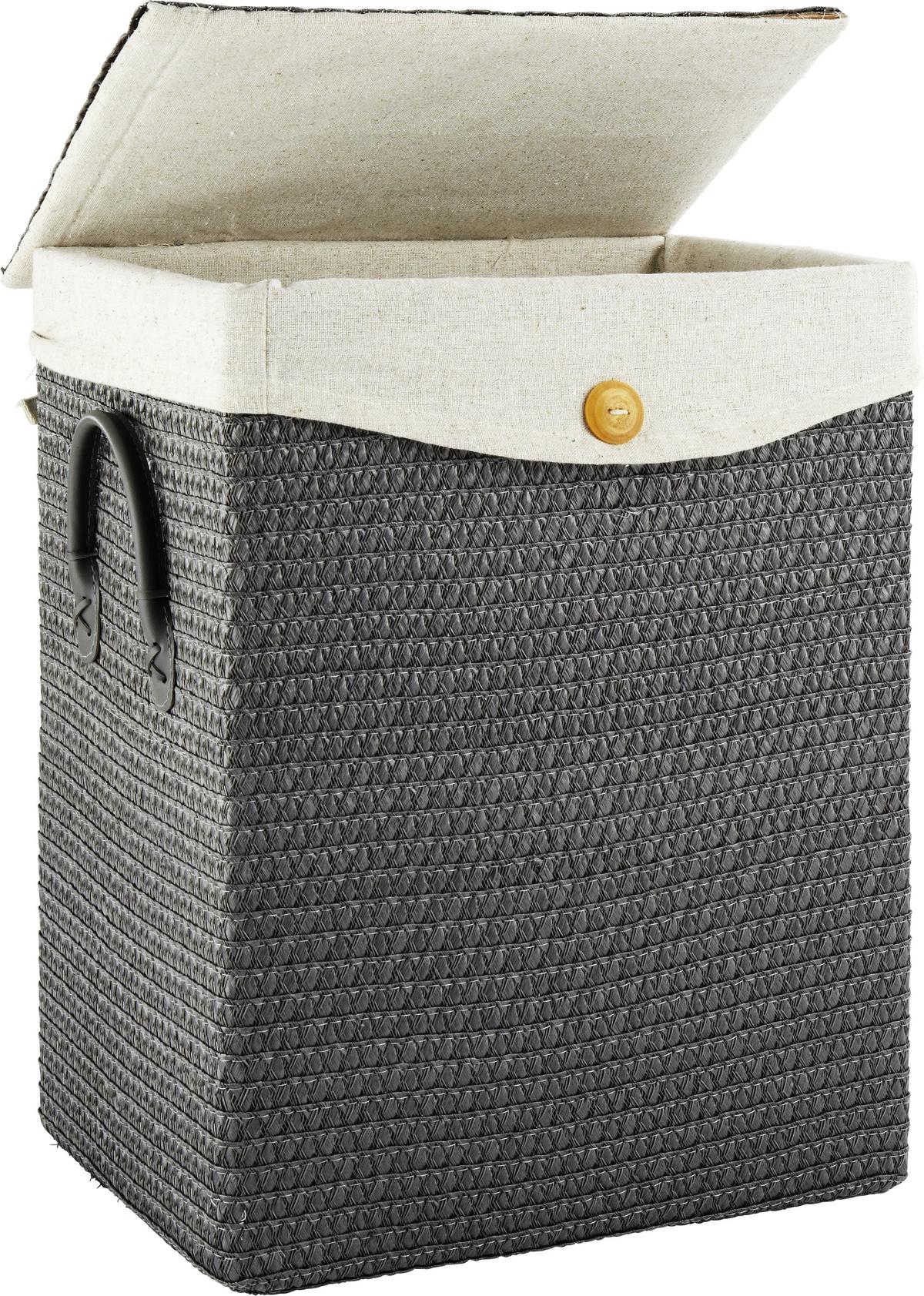 KOŠ NA PRÁDLO DENISE - šedá, Romantický / Rustikální, textil/plast (35/44/26cm) - Mömax
