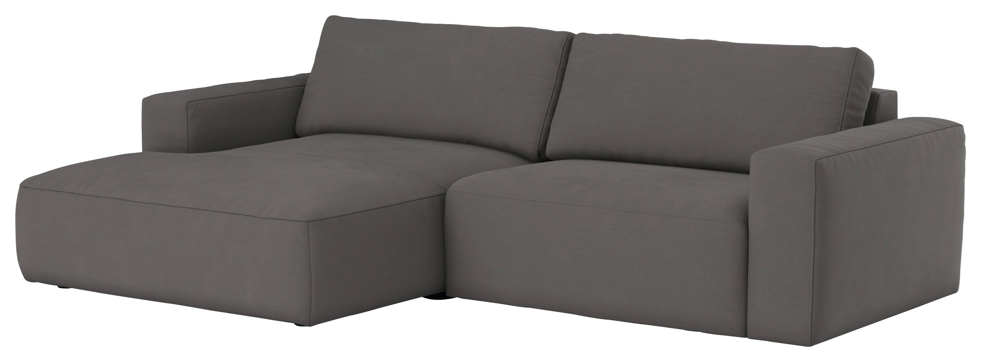 Ecksofa Lasso Dunkelgrau S: 175x283 cm - Dunkelgrau/Schwarz, MODERN, Textil (175/283cm) - MID.YOU