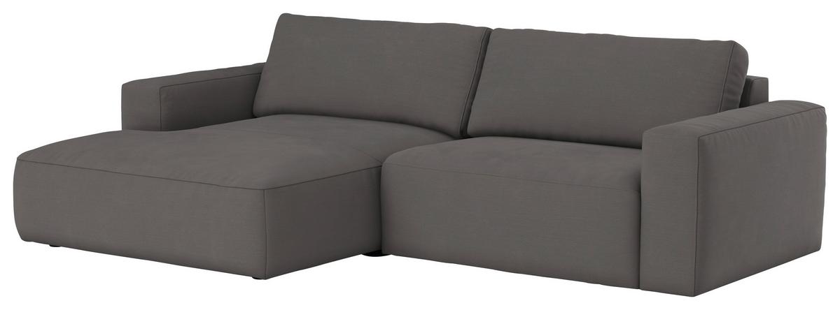 Ecksofa Lasso Dunkelgrau S: 175x283 cm - Dunkelgrau/Schwarz, MODERN, Textil (175/283cm) - MID.YOU