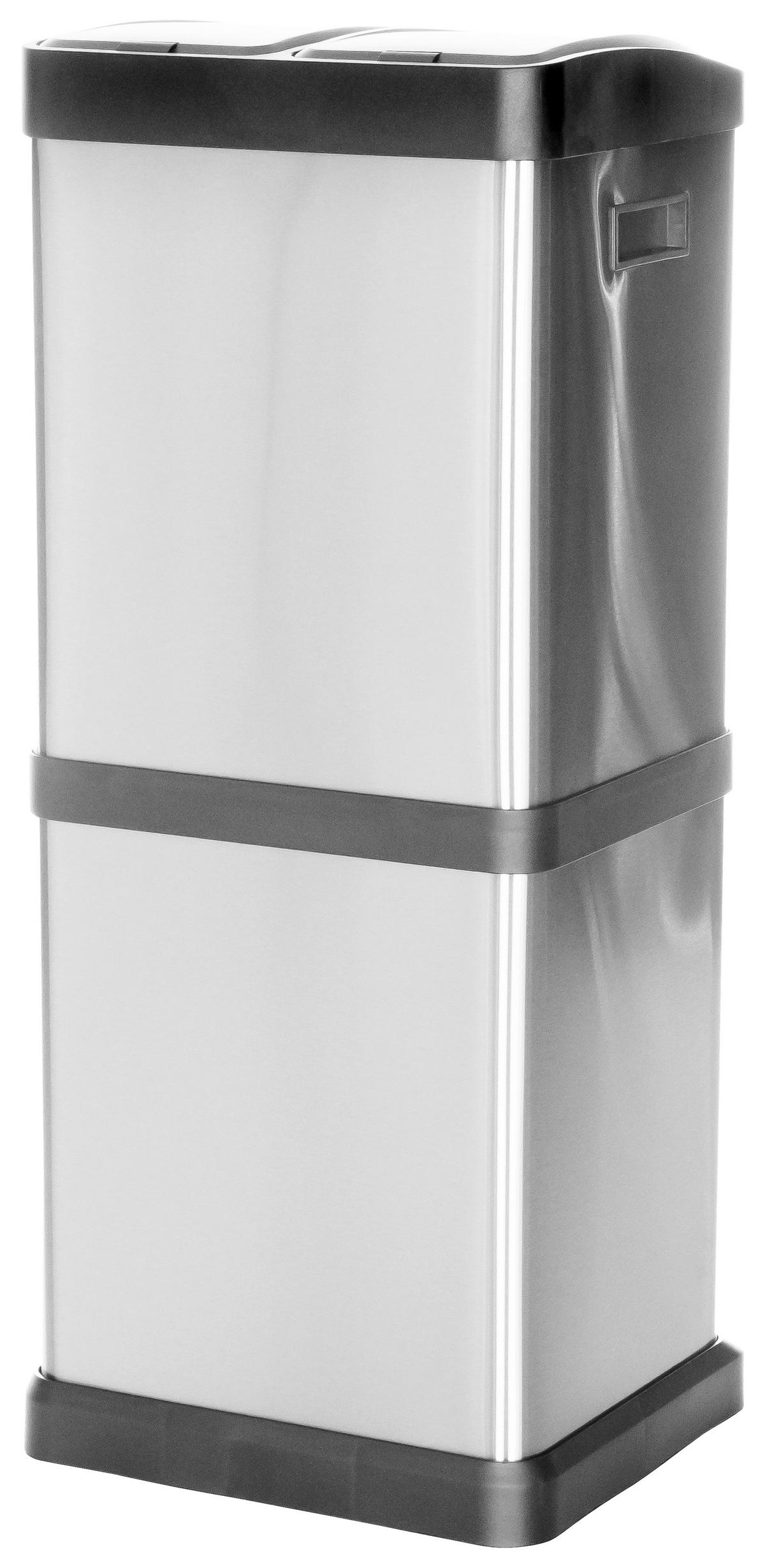 Abfallsammler Clean Vii - Silberfarben/Schwarz, Basics, Kunststoff/Metall (32/78/32cm) - MID.YOU