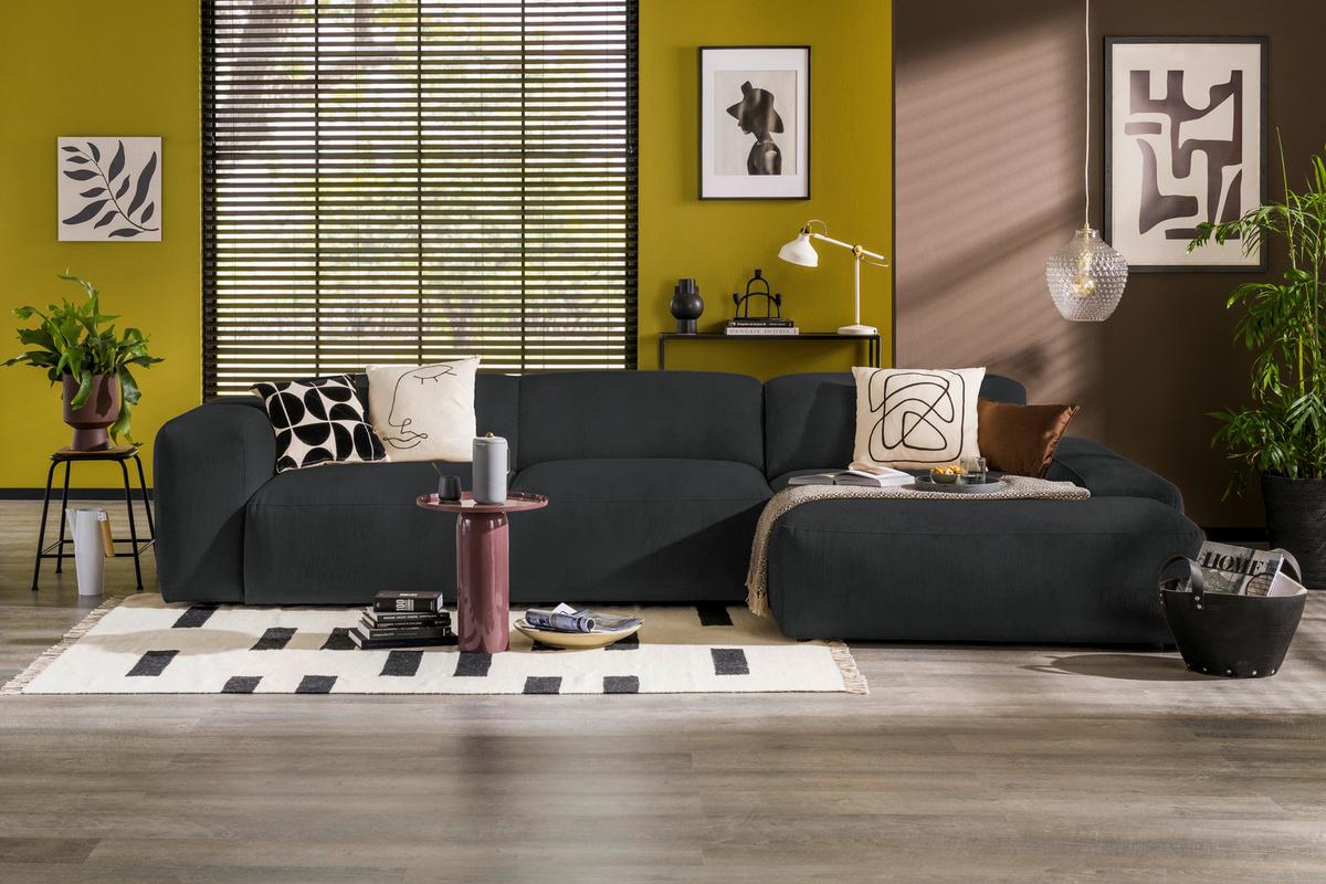 ECKSOFA Hannah Schwarz 343x170 cm - Schwarz, Design, Textil (343/170cm) - MID.YOU
