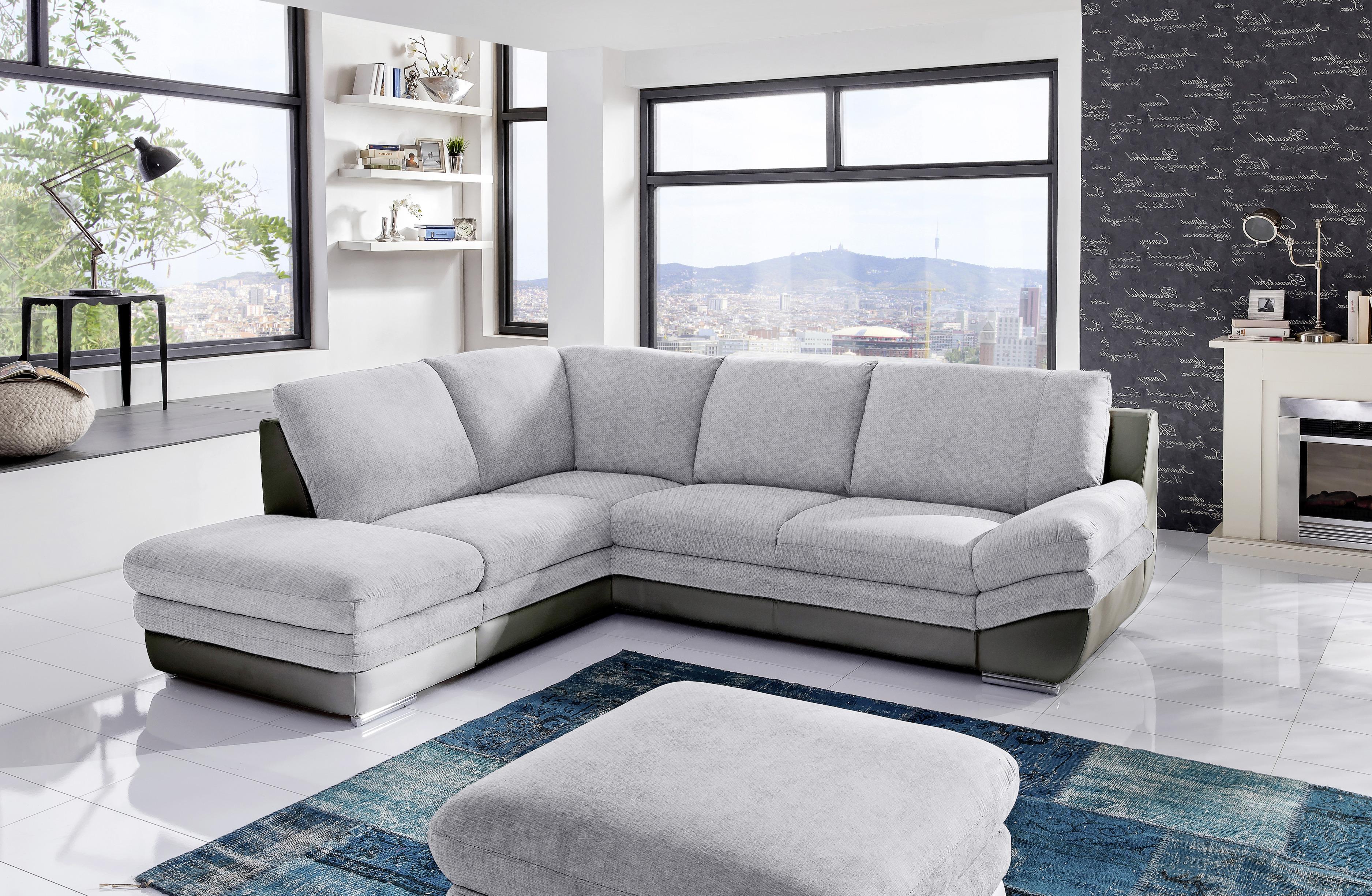 Wohnlandschaft In L-Form Nardo 221x264 cm - Chromfarben/Dunkelgrau, MODERN, Textil (221/264cm) - MID.YOU