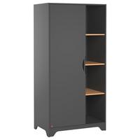 KINDERKLEIDERSCHRANK LEAF - Graphitfarben, MODERN, Holzwerkstoff (88,5/179,5/52cm) - MID.YOU